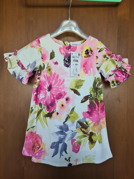Letné šaty ľanové kvetkované veľkosť 92, reserved,92