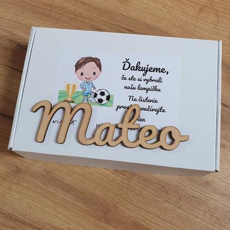 Detská nočná lampa s vlastným menom futbalista,