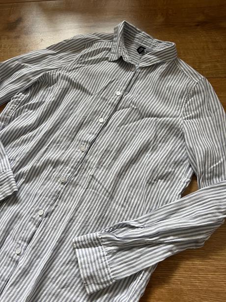 Modrá pásikavá košeľa, h&m,32