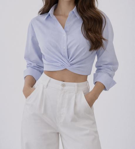 Zara pruhovaná crop košeľa, zara,xs