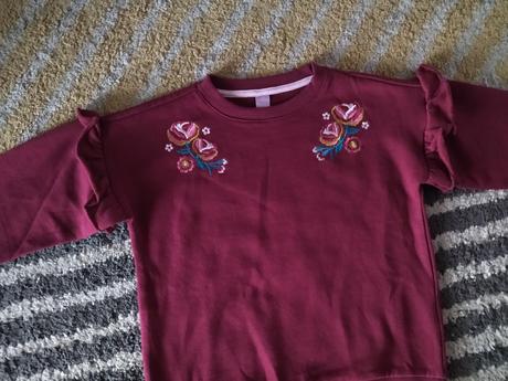 Zateplená mikinka s kvetinkami, dopodopo,128