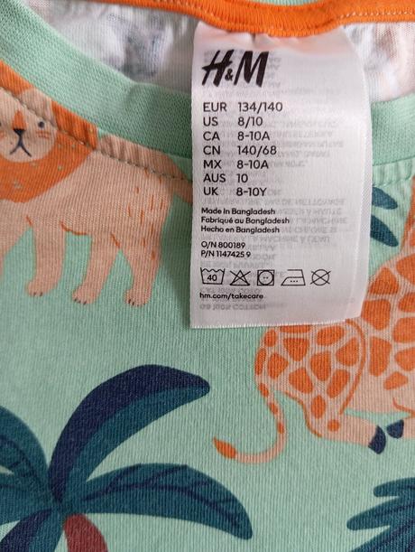 Pyžamko v. 134/140, h&m,134