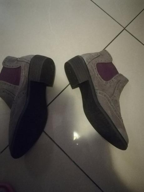 Kotníkové šedofialové čižmy, 40