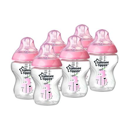 Tommee tippee sada fliaš 6ks dekor ružové, 0m+, 26, tommee tippee
