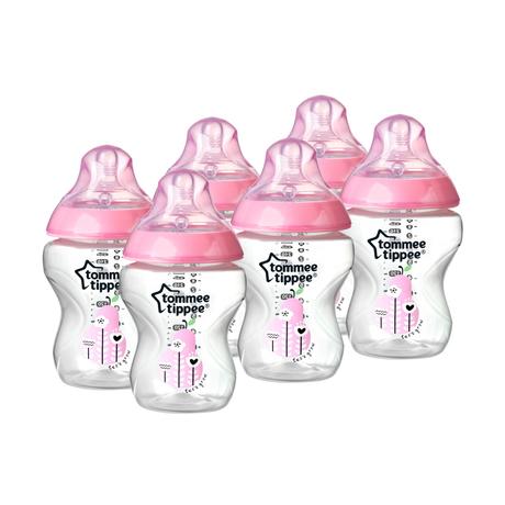 Tommee tippee sada fliaš 6ks dekor ružové, 0m+, 26, tommee tippee