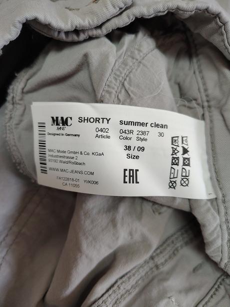 Pánske sivé šortky, mac, 38, op 82 cm, mac,38