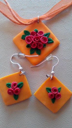 Set nausnice z nahrdelnikom handmade,