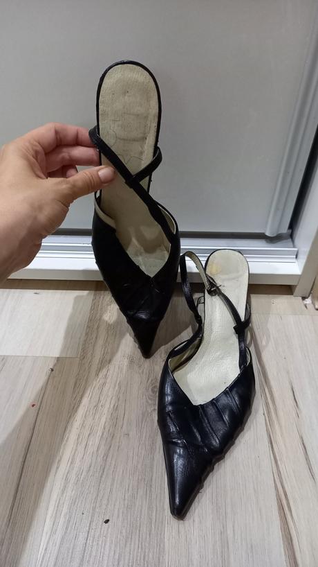 Sandalky 38 kožené nizky podpatok, 38