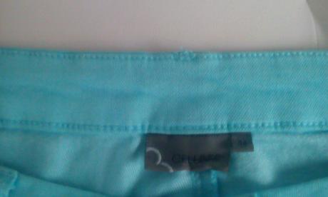 Tyrkysové elastické nohavice, 44