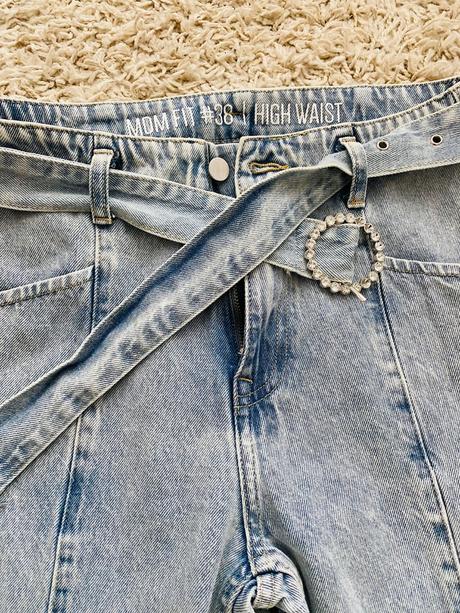 Mom jeans - vysoký pás, 38