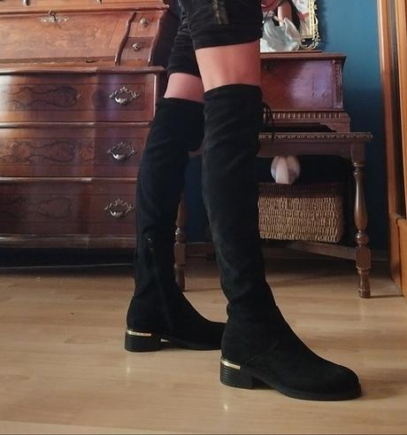 Čierne čižmy nad kolená, 38