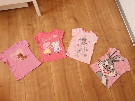 4x dievčenské tričko 122 (6-7r.) - peppa pig, dopodopo,122