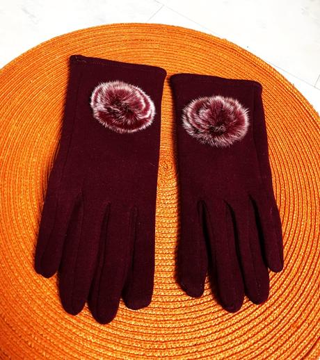 Luxusné zateplené rukavice s kožušinkou, l