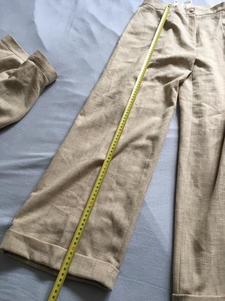 Letny kostym siroke nohavice a sukna s bluzkou, 36