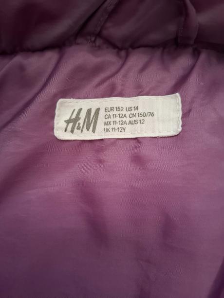 Dievčenská zimná pufovaná bunda, h&m,152