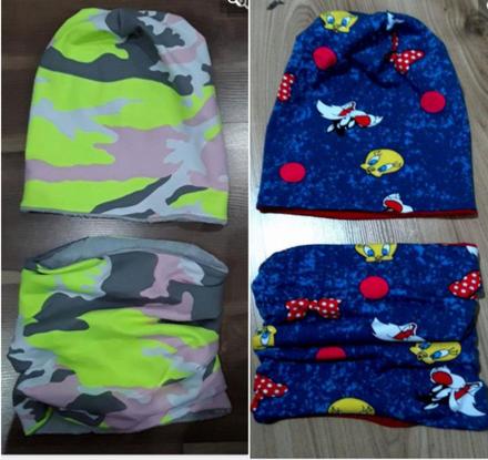 Šmolko čiapka a tunelik podšite flisom, 110