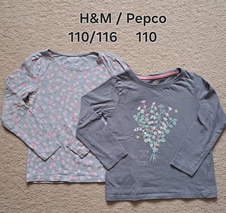 Tričká 2ks, h&m,110