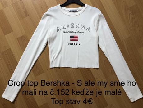 Top (tričko crop top), bershka,s