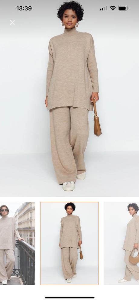 Pletený nohavicový komplet set, s