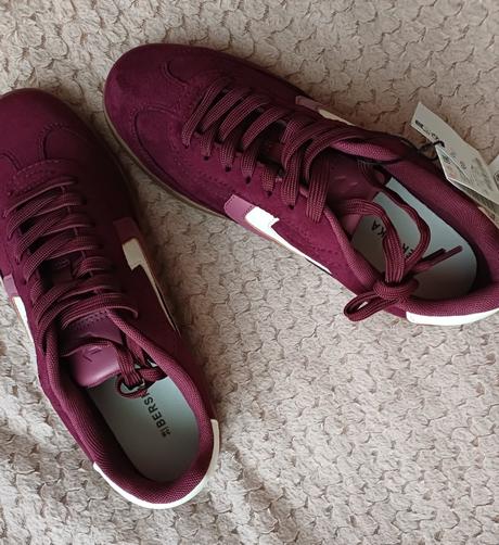 Krásne štýlové burgundy tenisky bershka veľ.38, bershka,38