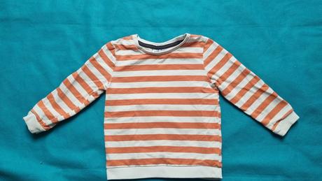 Bavlnený svetrík 92 oranzovo biela, 92
