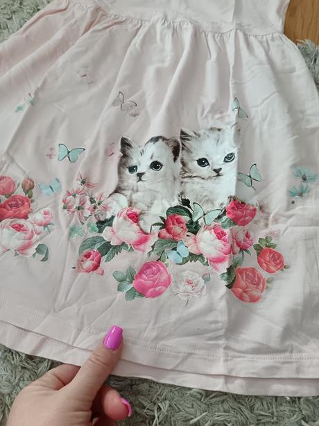 Šaty s mačiatkami, h&m,128