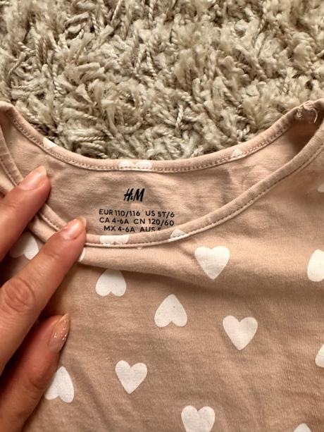 Srdiečkové šaty s dlhym rukavom, h&m,110