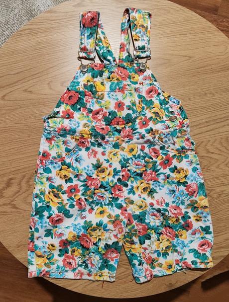 Riflové kvietkované šortky na traky, bhs,116