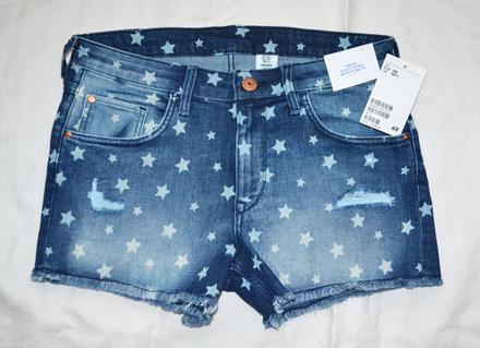 Riflové kraťasy s hviezdičkami v 170, h&m,170