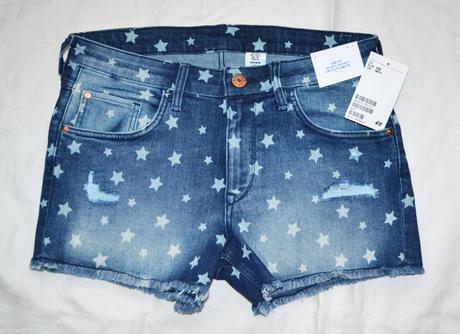Riflové kraťasy s hviezdičkami v 170, h&m,170