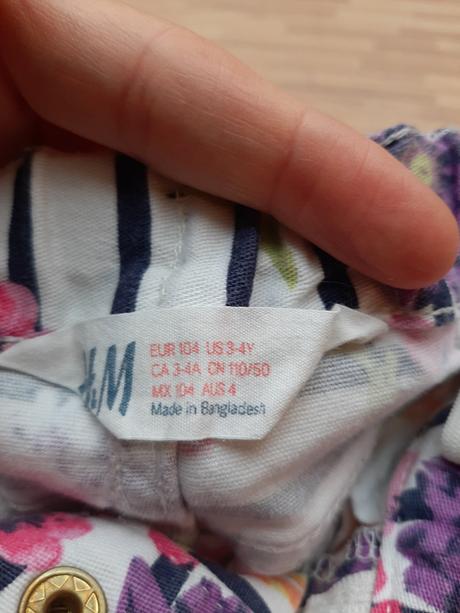 Kvietkovane rifle/nohavice, h&m,104