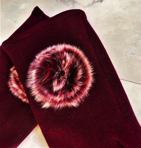 Luxusné zateplené rukavice s kožušinkou, l