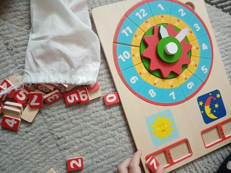 Drevene puzzle/hra učíme sa hodiny, 