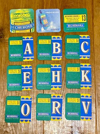 Becherovka podpivníky - tácky pod pivo, 