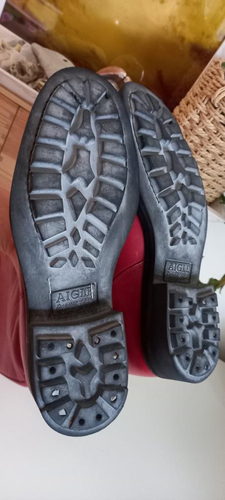 Kožené červené čižmy aigle 38, aigle,38