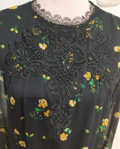 Šifonove šaty s krajkou, orsay,38