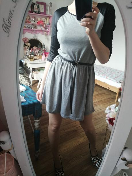 Šedé komfortné šaty - rukávy na štýl koženky, new look,m