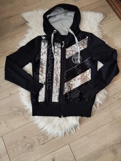 Čierna mikina s flitrami, s