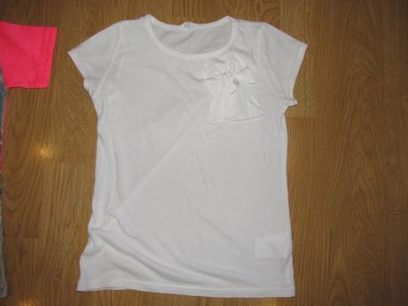 Biele tričko s mašľou v. 122/128, h&m,122