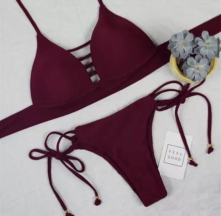 Bordové plavky xs,a s, nadherne sedia, s