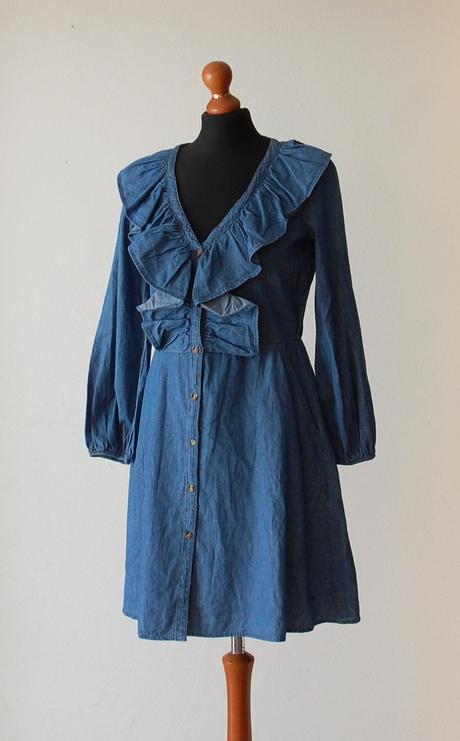 Štýlové denimové šaty s volánom, lee cooper,xs