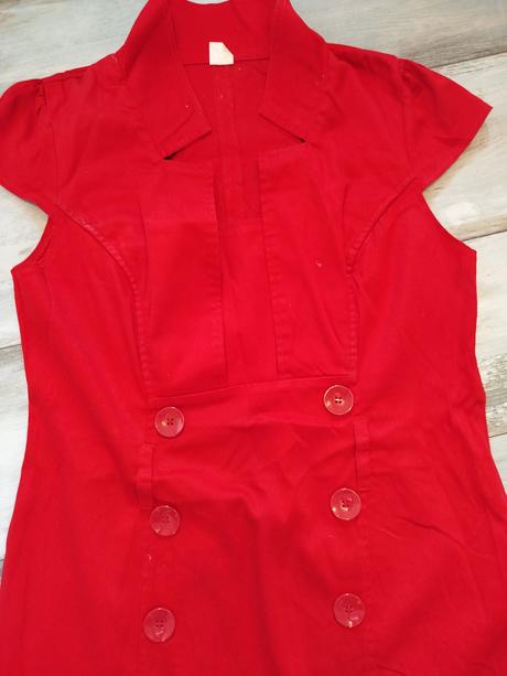 Košeľové červené šaty 38/40, 38