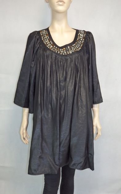 Kvaitná čierna tunika, xl