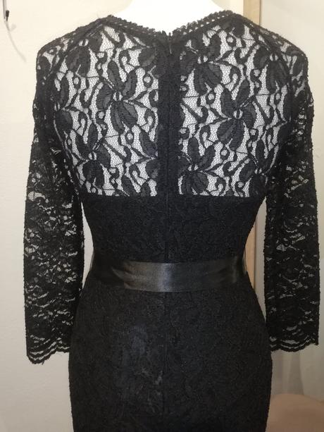 Spoločenské, krajkové, čierné šaty 36/38, 36