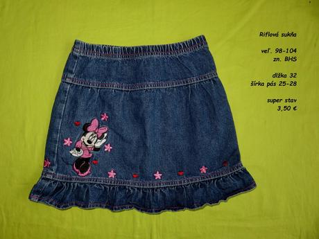 Riflová suknička, bhs,104