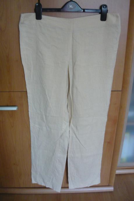 Béžové ľanové nohavice, 44