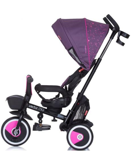 Otočná mg trojkolka so strieškou lilac,