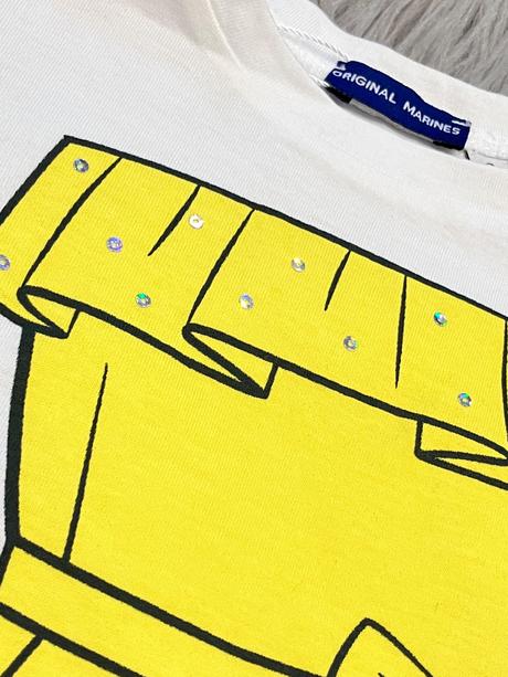 Dievčenské tričko s potlačou a flitrami (92), original marines,92