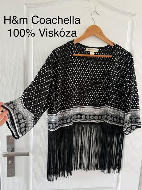 Čiernobiele kimono so strapcami, prešívané,, h&m,s