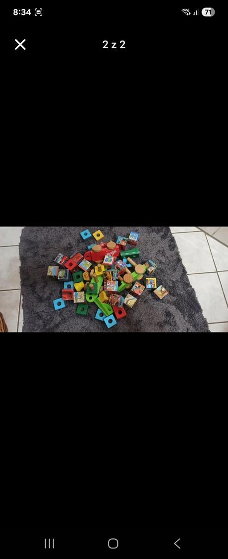 Drevený vláčik a kocky, 